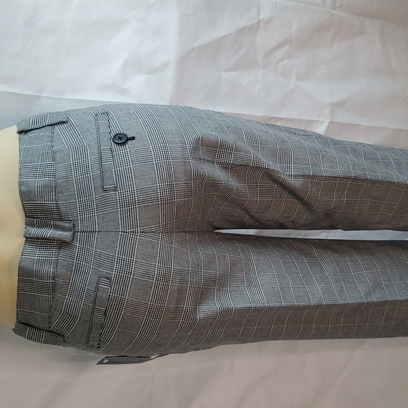 New Jones New York Plaid stretch pants Back White Size 8 - Picture 5 of 7